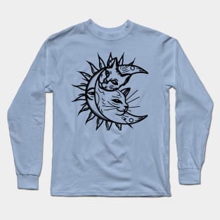 Sun and Moon Cats for Cat Lovers Long Sleeve T-Shirt